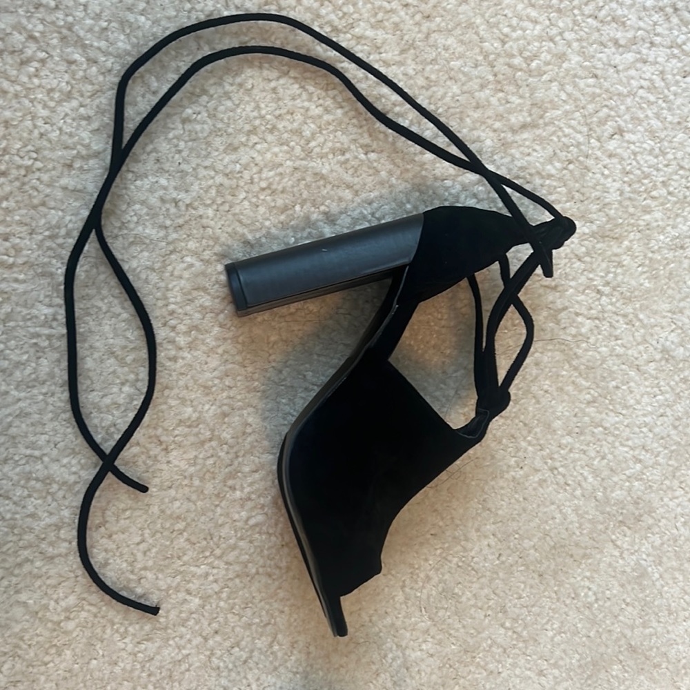 Black Suede Lace Up Heels